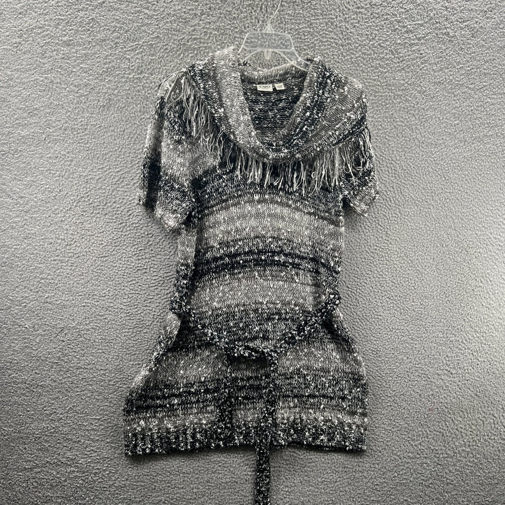 Womens Fringe Tunic Sweater 18W Plus Boho Cozy Artsy Statement Layering Casual
